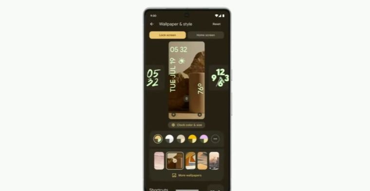 Android 14 krijgt vernieuwd lockscreen en bewegende wallpapers