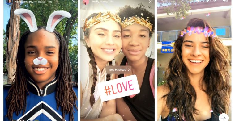 Instagram kopieert Snapchat: dit keer de gezichtsfilters