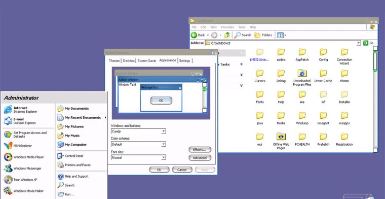 Geheim Windows XP-thema veranderde besturingssysteem in een Mac