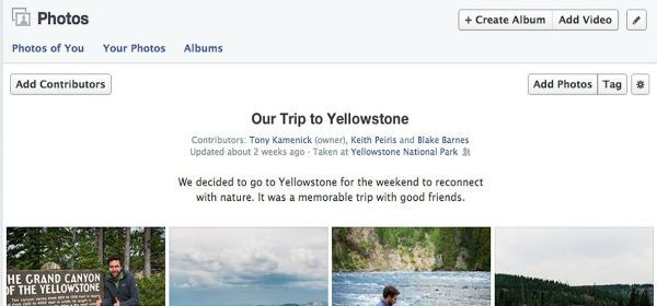 Facebook laat gebruikers fotoalbums delen