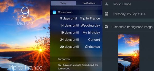 App: Countdown in berichtencentrum van je iPhone