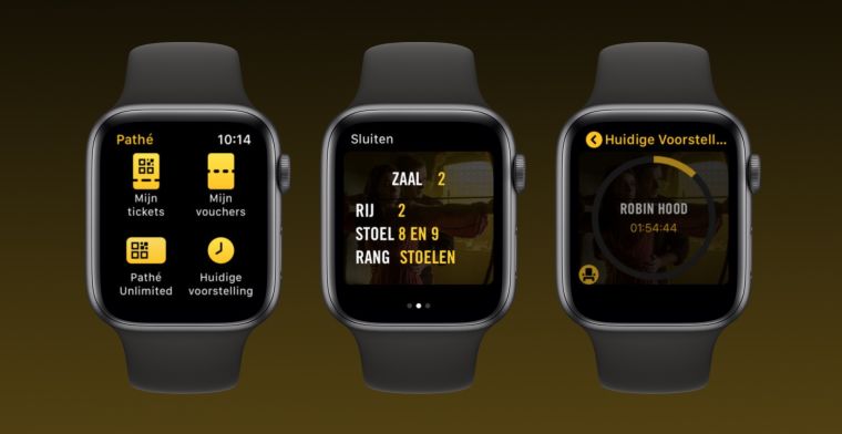 Apple Watch-app Pathé toont hoe lang de film nog duurt