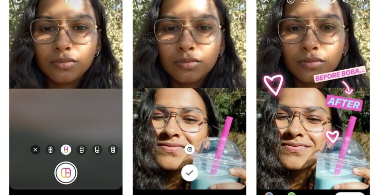 Combineer meerdere foto's in een Instagram Verhaal