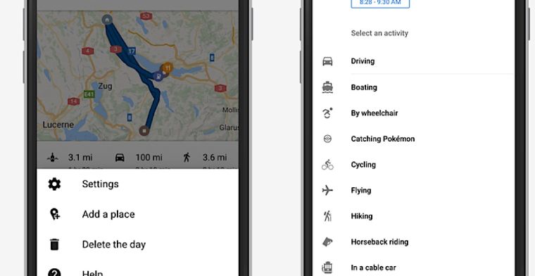 Google Maps toont nu ook op iOS tijdlijn met locaties