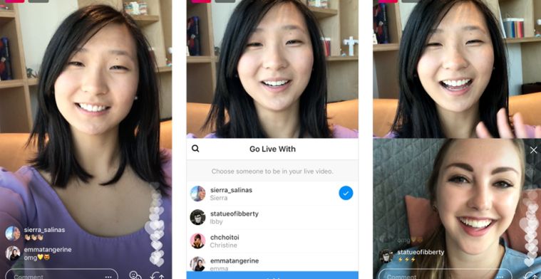 Instagram laat je binnenkort samen livestreamen