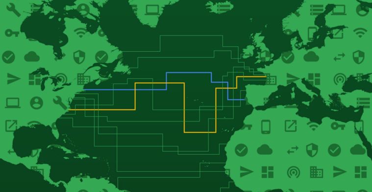 Google legt eigen internetkabel tussen VS en Europa
