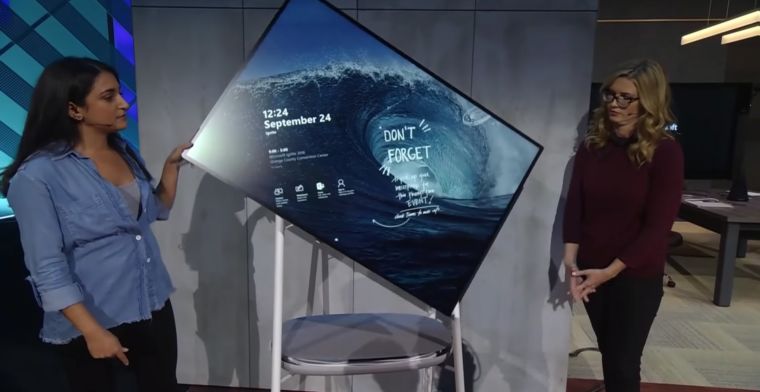Microsoft toont draaiend Surface Hub-scherm voor kantoor