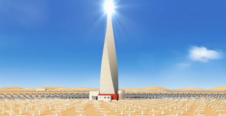 Hoogste zonnetoren bij grootste zonnepark in Dubai