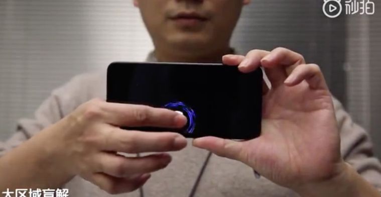 Xiaomi: vingerafdruk op groter deel scherm te scannen