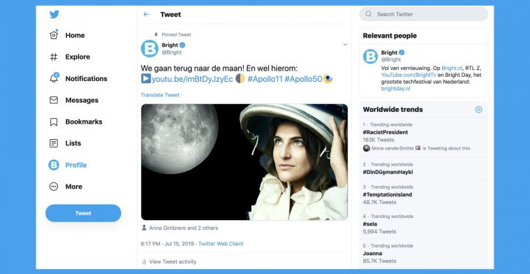 Twitter lanceert nieuw ontwerp op de desktop
