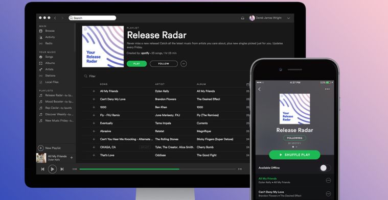 Spotify geeft je nu ook een persoonlijke playlist met alleen nieuwe liedjes