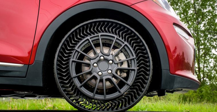 GM en Michelin testen nieuwe autobanden zonder lucht