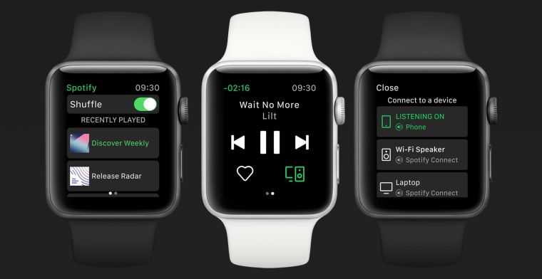 Spotify-app voor Apple Watch verschenen