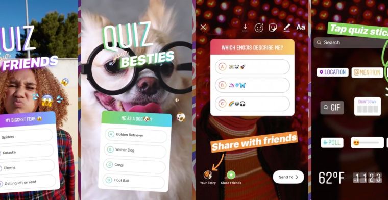 Instagram voegt quiz-sticker toe aan Stories