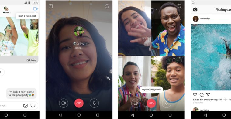 Op Instagram kan je nu videobellen met 4 personen