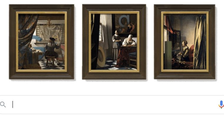 Google Doodle eert vandaag Johannes Vermeer
