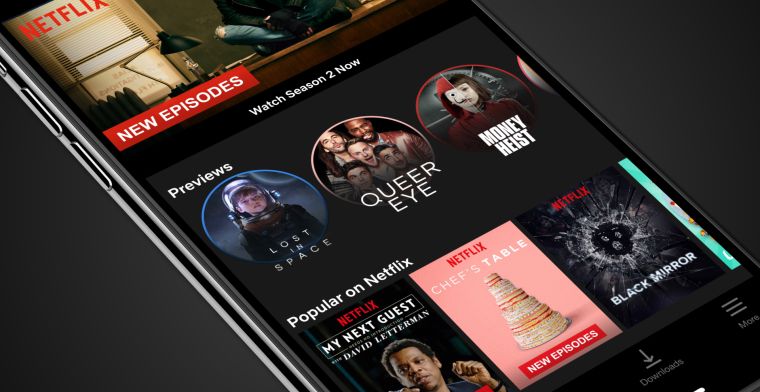 Netflix toont previews op mobiel als Stories