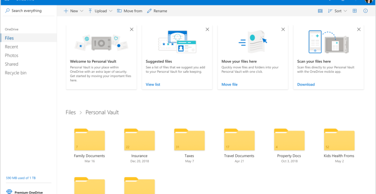 Microsoft OneDrive krijgt kluis voor gevoelige documenten