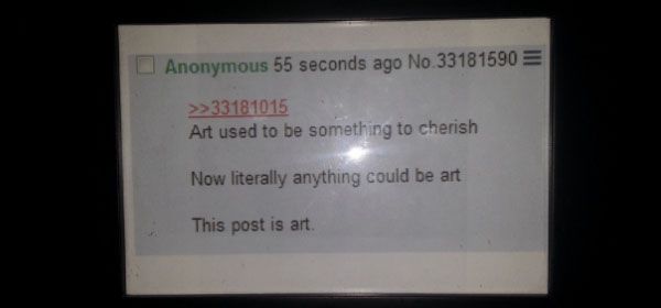 Alles is kunst: ook deze 4chan-post