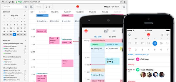 Fijne kalender-app Sunrise nu voor Android en web