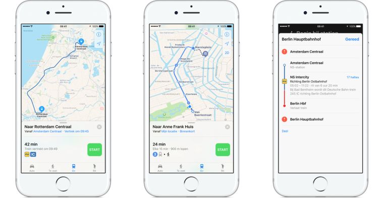 Apple Maps heeft vanaf vandaag Nederlandse ov-info
