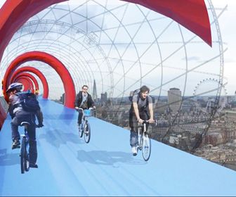 Als Londen meer fietsers wil, moeten de fietspaden de lucht in