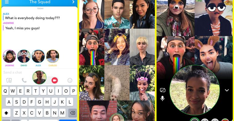 Snapchat lanceert videobellen met 16 vrienden