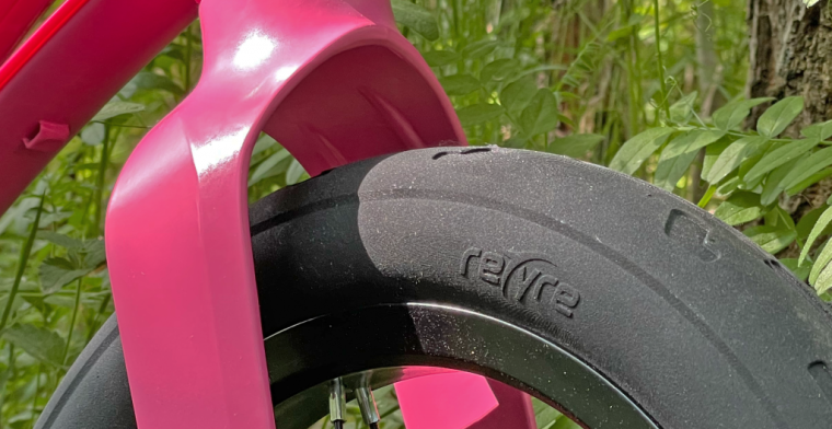 Deze rubbervrije fietsband is volledig herbruikbaar