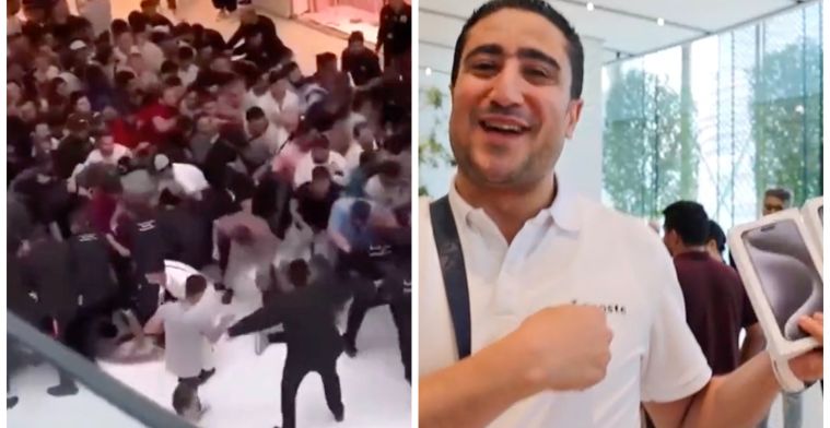 Vechten om de eerste iPhone 15: chaos bij verkoopstart in Apple Store in Dubai