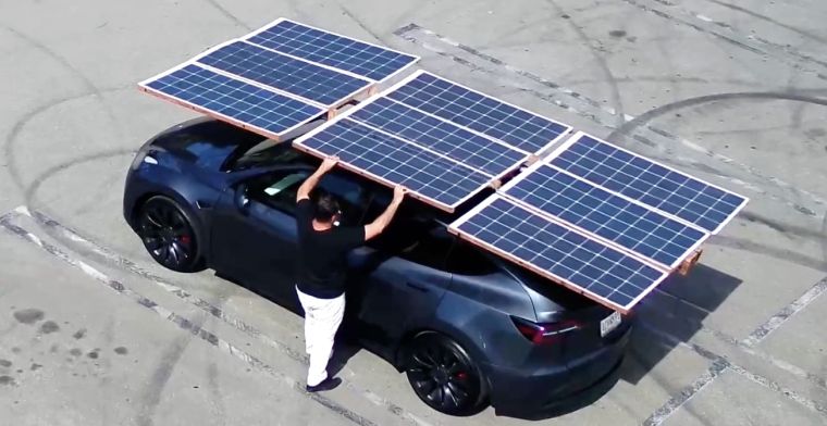 Tesla met een zonnedak: 'Ik kan nu overal opladen'