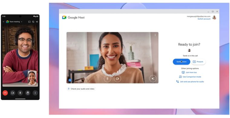 Handig: Google Meet-gesprekken gaan straks naadloos over van telefoon naar laptop